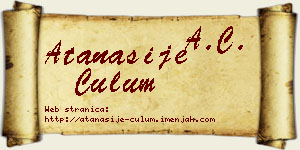 Atanasije Ćulum vizit kartica